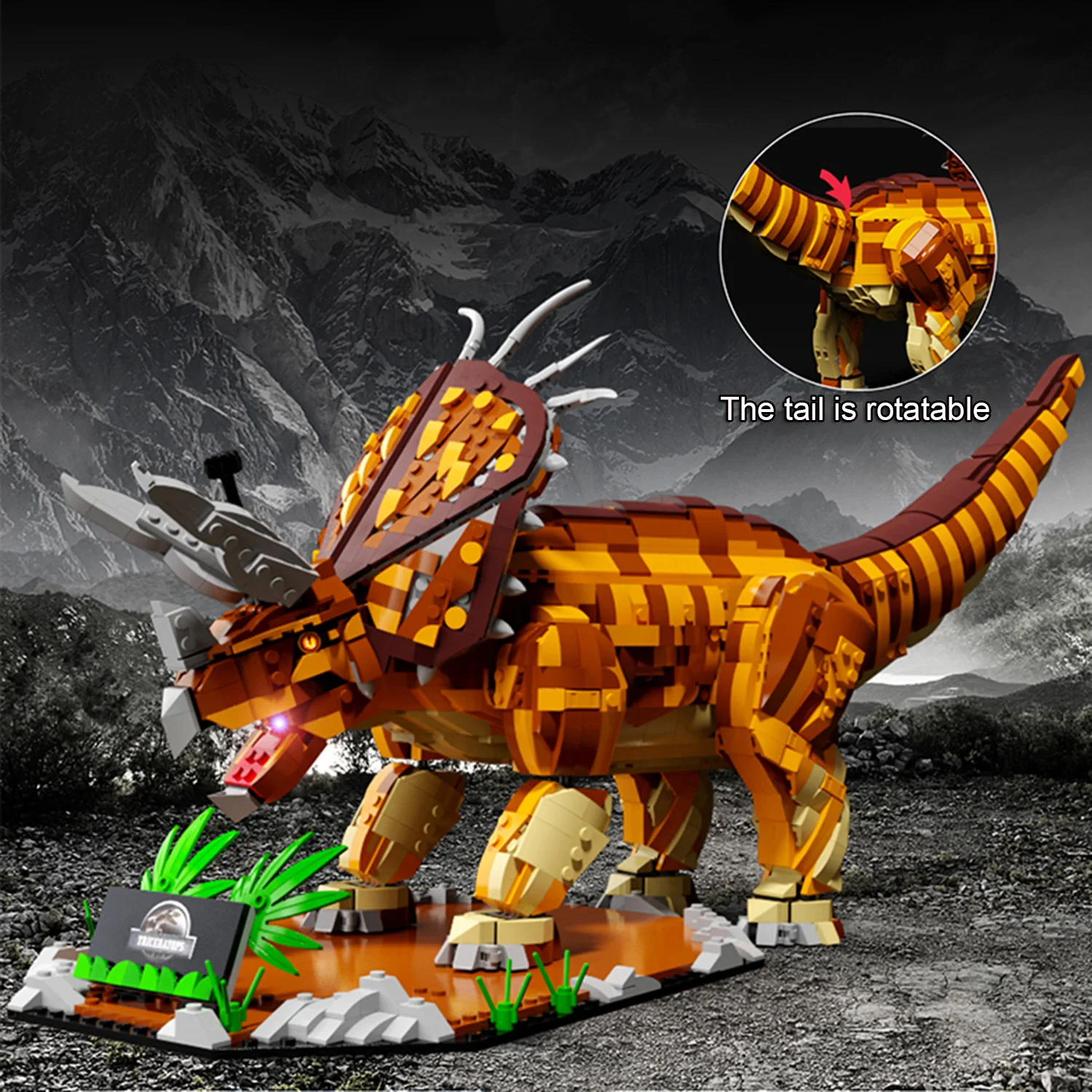 2116PCS ไดโนเสาร์อาคารบล็อกของเล่นขนาดใหญ่ Triceratops ประกอบปริศนาอิฐชุดของเล่นสําหรับเด็กเครื่องประดับของขวัญ