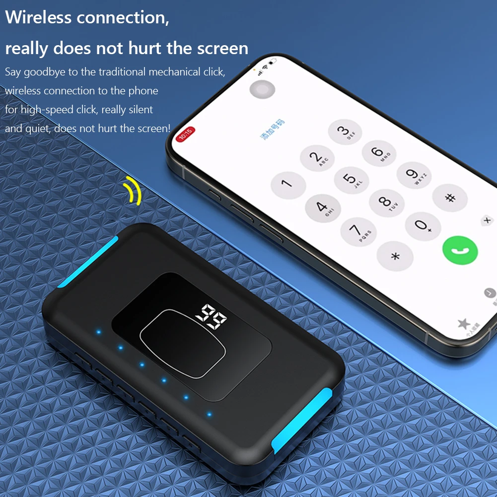 Auto Physical Screen Tapper Bluetooth-Compatible 199 Gear Adjust Auto Tapper Mute for All Smart Phone for Live Stream Play Game