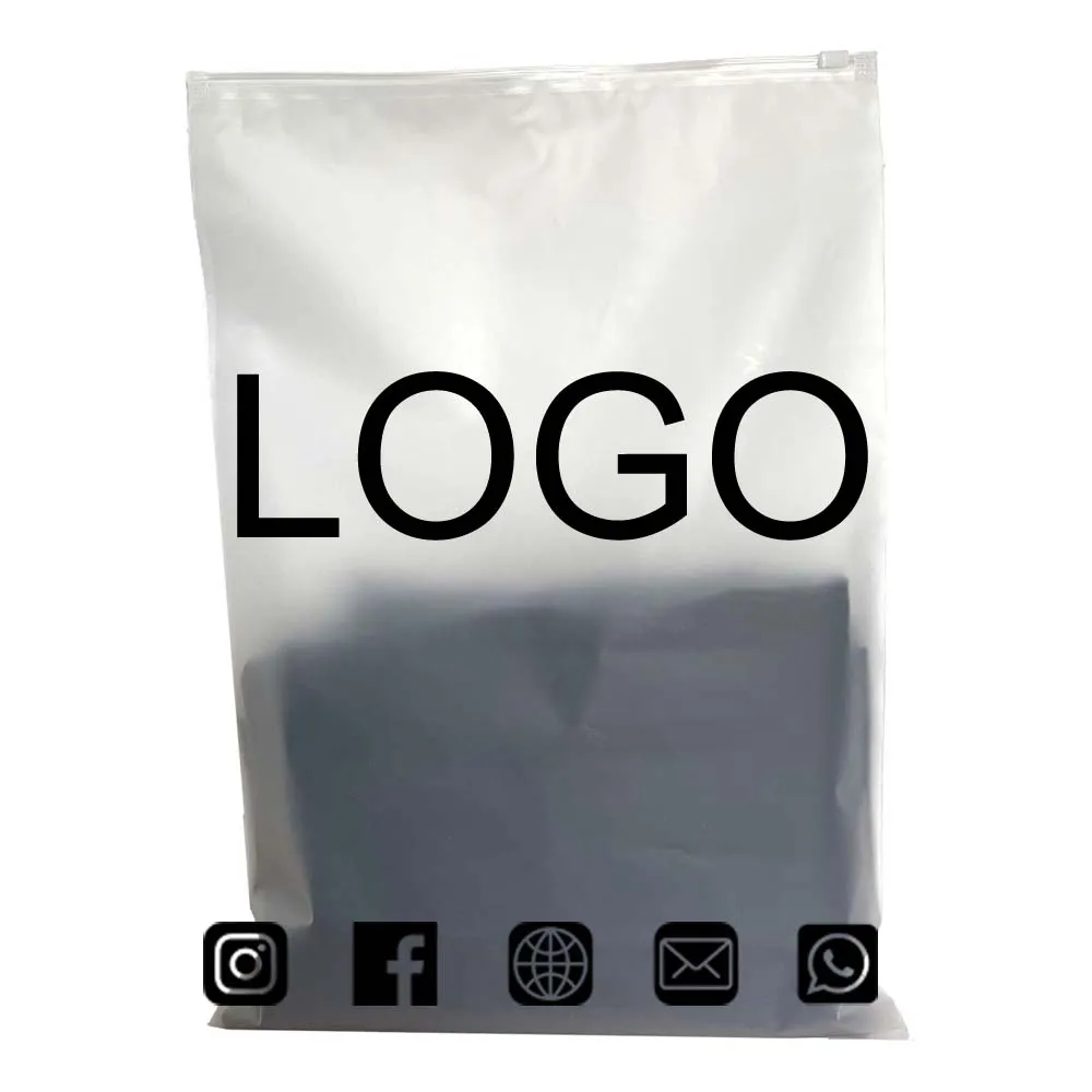 

Frosted Transparent Clothes Packaging Storage Bags PE Plastic Waterproof Zipper Ziplock Sealed Towel Custom Logo Reusable