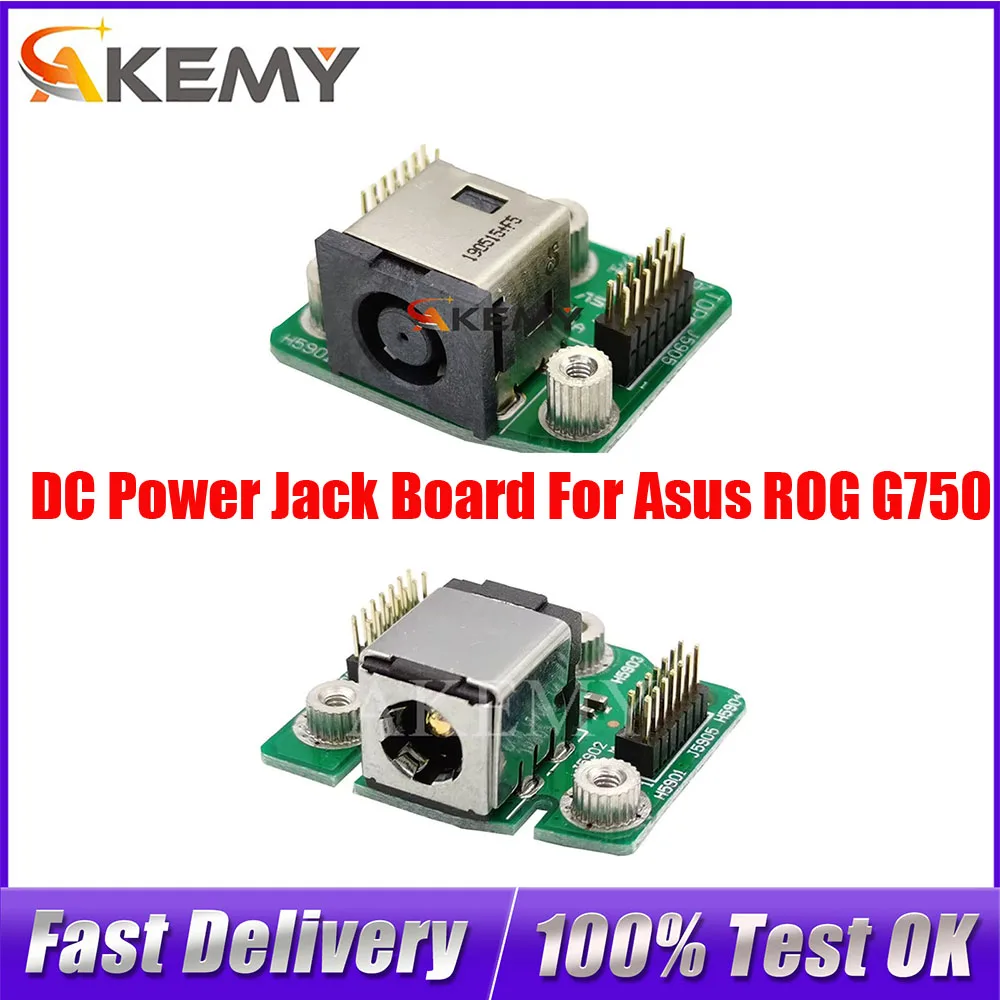 AKemy DC Power Jack Board For Asus ROG G750 G751J G750JH G750JH-DB72-CA G750JZ-DB73-CA G751JT-CH71 G751JY Laptop 60NB0180-DC1020