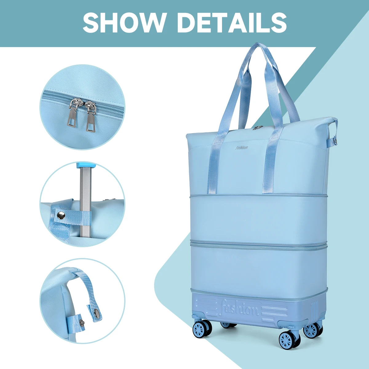 กระเป๋าเดินทางแบบมีล้ออเนกประส - Foldable Rolling Luggage Bag บทวิจารณ์และราคา