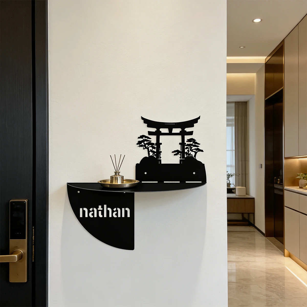 Custom Japanese Torii Gate Metal Wall Shelf,Metal Wall Art ,Christmas Birthday Gift for Japanese Culture Lovers Home Decor