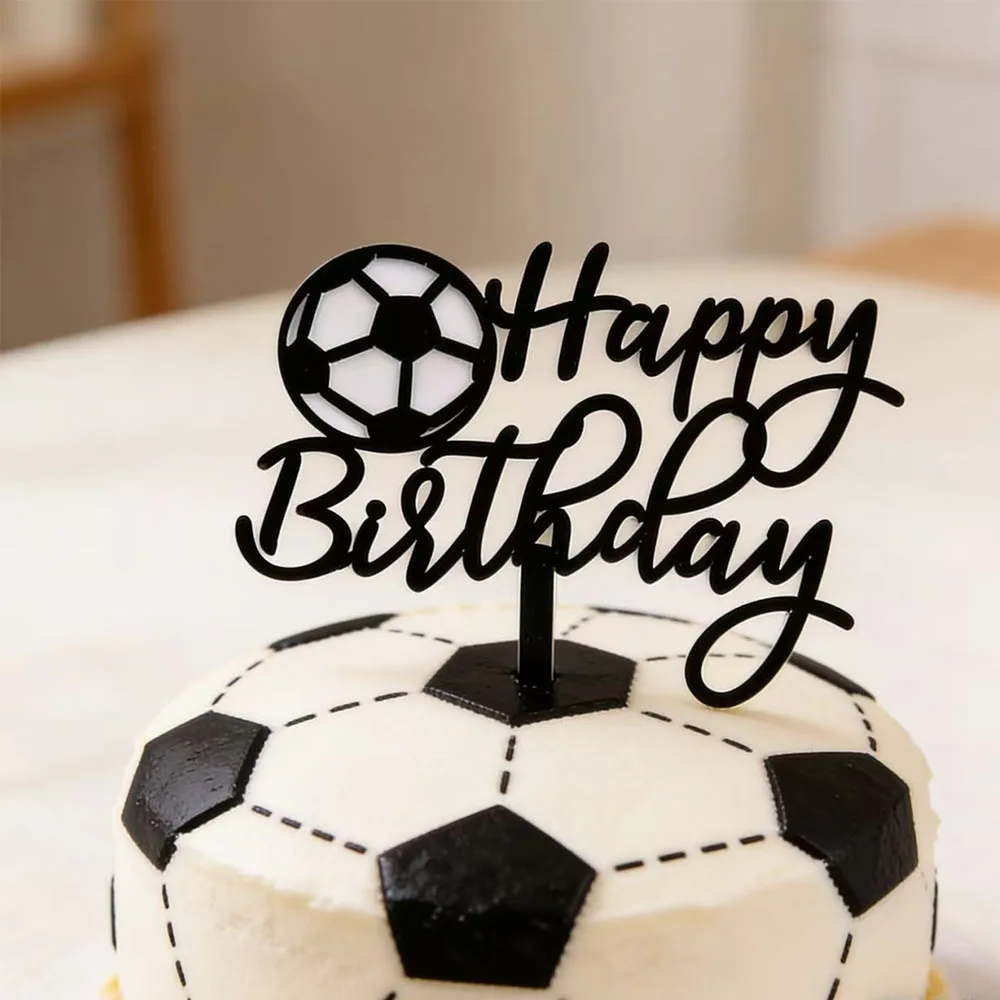 Акриловая футбольная спортивная тема для мальчиков, топпер для торта с днем рождения, детские футбольные украшения с героями мультфильмов, товары для вечеринок