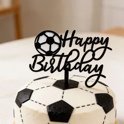 Acrylic Boy Football Sports Theme Happy Birthday Cake Topper Cartoon Kids Soccer Decoration Party Supplies