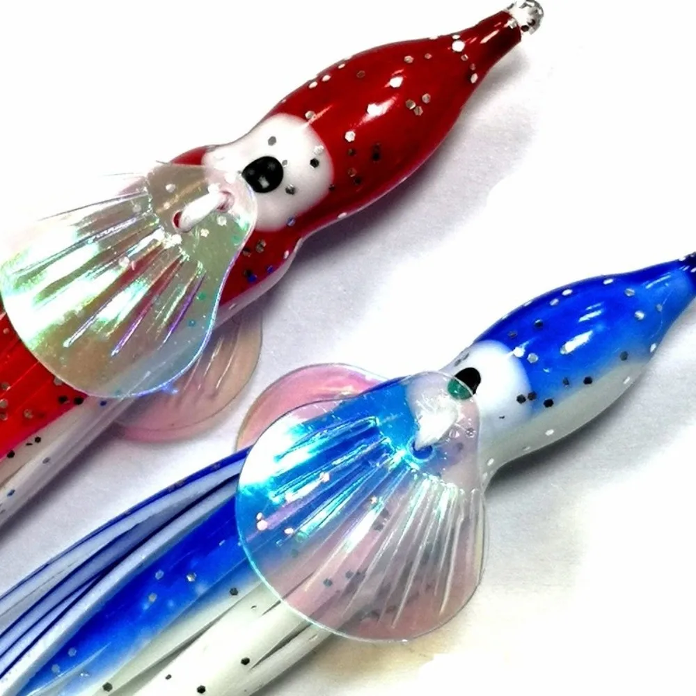 

5pcs Glow-in-the-Dark Glow-in-the-Dark Squid Skirt Fishing Lures 13cm String hook Soft Rubber Octopus Skirts Soft Rubber