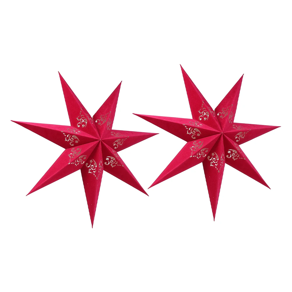 

2pcs Star-Shaped Paper Lampshade Holiday Decoration Hanging Lantern For Xmas Wedding Party Ceiling Light Shade Replacement