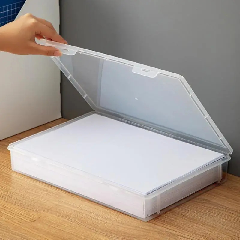 1Pcs Transparent A4 Waterproof File Folder with Press Button Plastic Document Bag for Data Storage Office Supplies