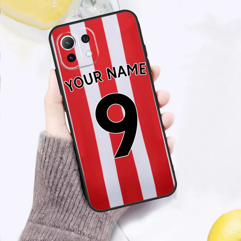 Custodia personalizzata per numero di nome di calcio per POCO F5 Pro F3 F4 X4 GT M5s M4 X3 X5 Pro Cover per Xiaomi 11T 12T Pro 12X13 Lite