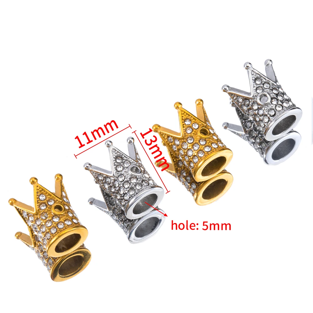 2pcs fashionable Necklace Charm Stainless Steel Crown Shaped Pendants With DIY Necklace Earrings Jewelry Accessories.