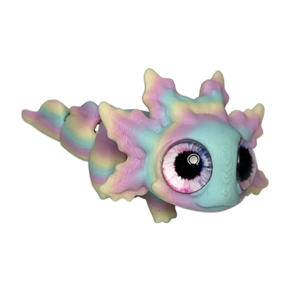 Movable Joints Simulation Salamander Colorful Miniature Size 3D Printed Miniature Salamander Model Simulation Eyes Handmade
