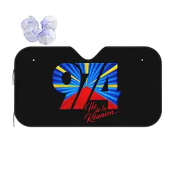 Custom 974 Reunion Island Logo Windshield Sunshade Reunionese Proud Folding Reflective Sun Blocker Front Window Shade Visor