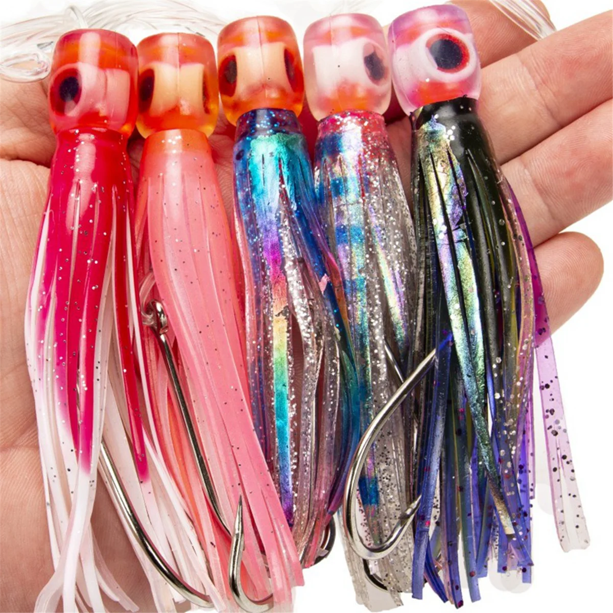 4.5 Inch Bionic PVC Sea Fishing Trolling Octopus Soft Bait Colorful Road Runner Fake Bait Fishing Tackle