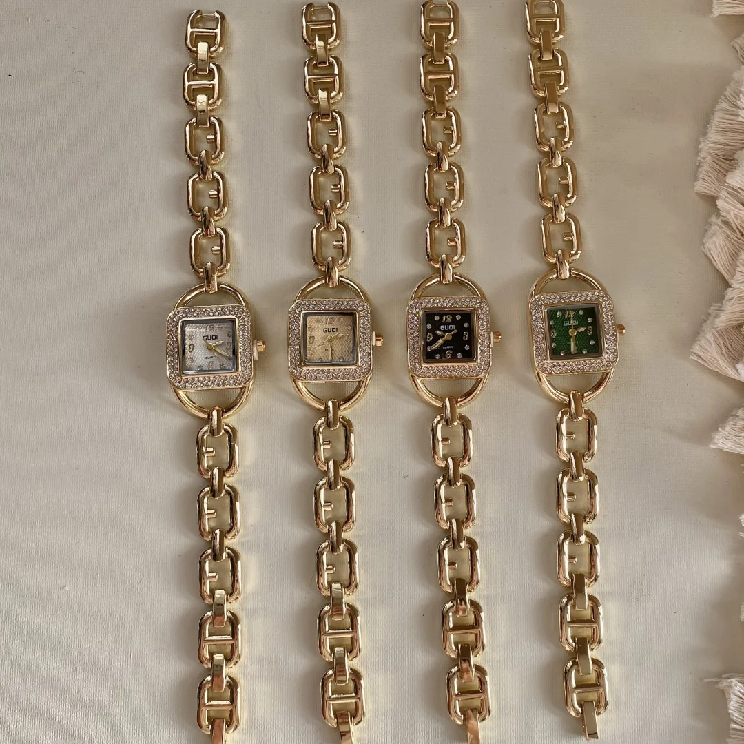 นาฬิกาทองสําหรับผู้หญิงสุภาพสตรีนาฬิกาข้อมือควอตซ์ผู้หญิงนาฬิกาทองขนาดเล็กหรูหรา Casual แฟชั่นนาฬิกา Relogio Feminino