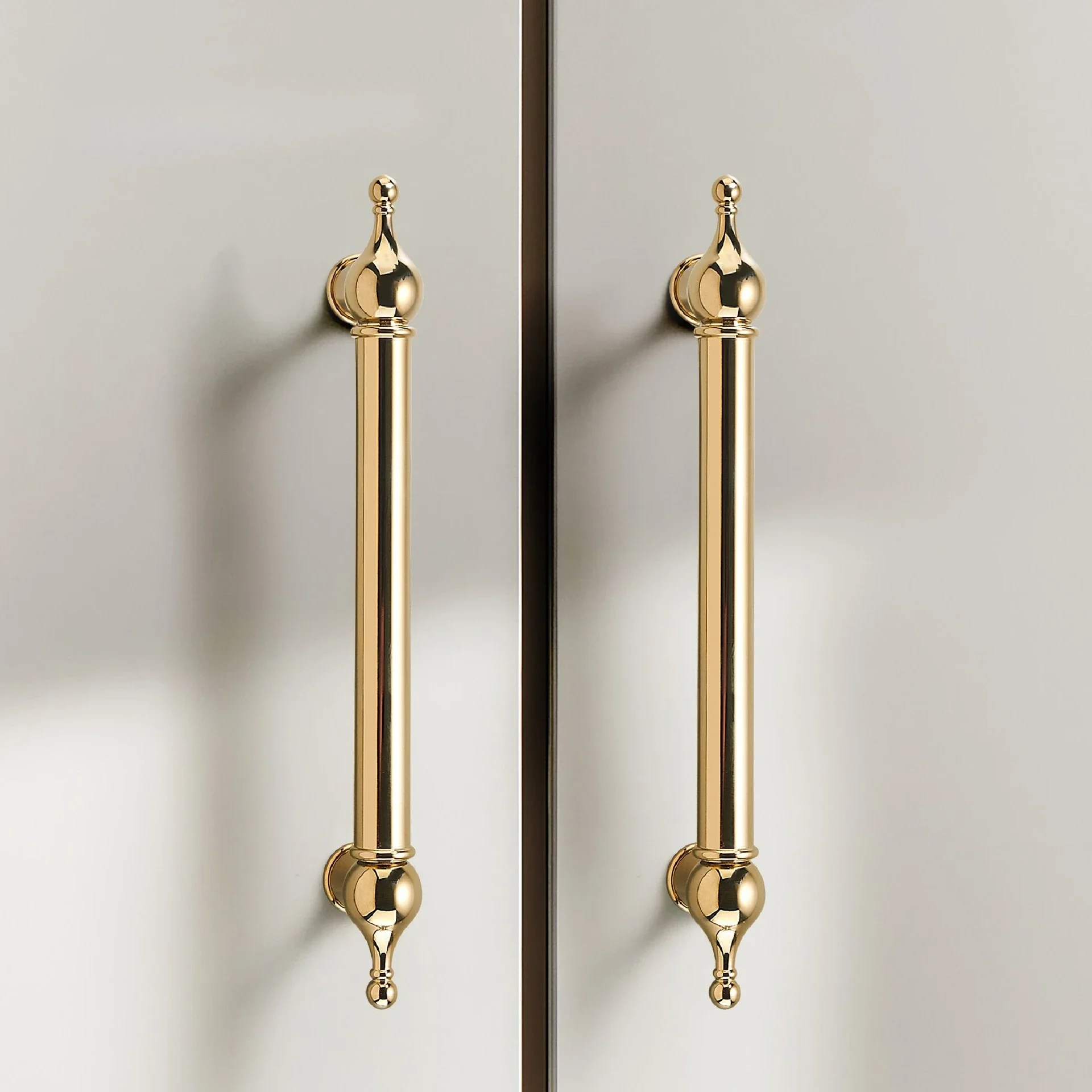 yesShiny Gold Silver Brass Furniture Handles Kitchen Cabinet Pull Bar Wardrobe Bar Handle Antique Bronze Drawer Pulls