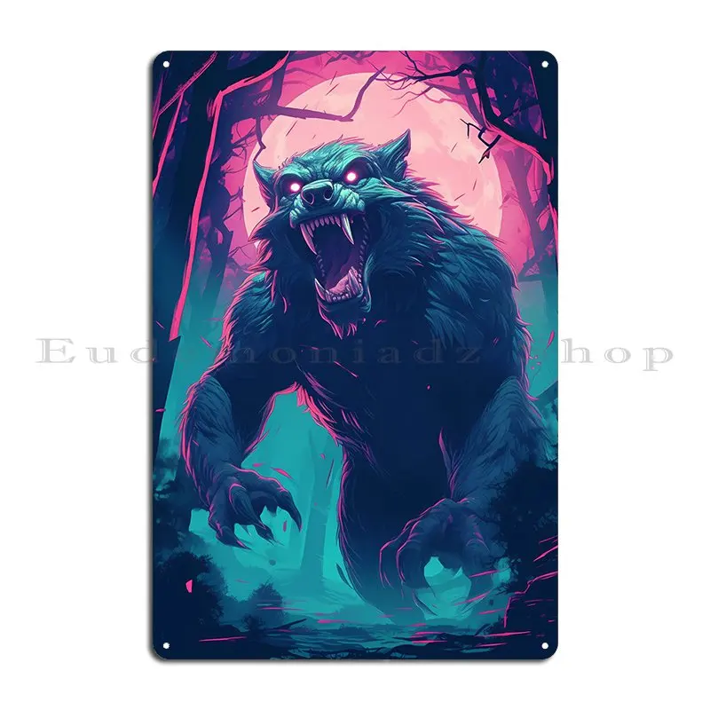 Hunting Werewolf Metal Plaque Poster Cinema Club Designing Wall Decor Kitchen Tin Sign Poster