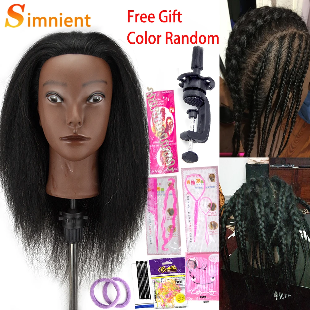 16inch Mannequin Head With Human Hair For Braiding 100%Real Hair  Training Head Cosmetology With Hair Doll head For Hair Styling