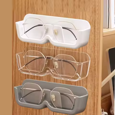 1/2/3PCSWall Mounted Glasses Storage Box Punch-free Self-adhesive Glass Display Cabinet Glasses Storage Box Sunglasses Organizer