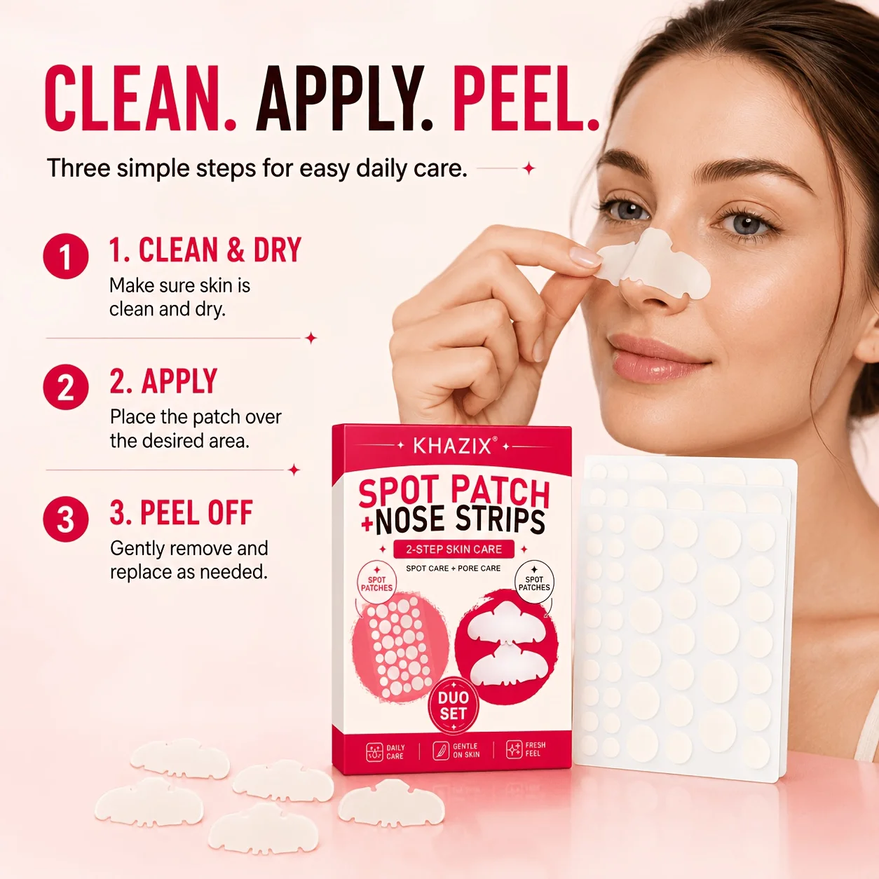 144PCS+6PCS featuring multiple sizes of hydrogel facial blemish patches and blackhead control oil-absorbing patches