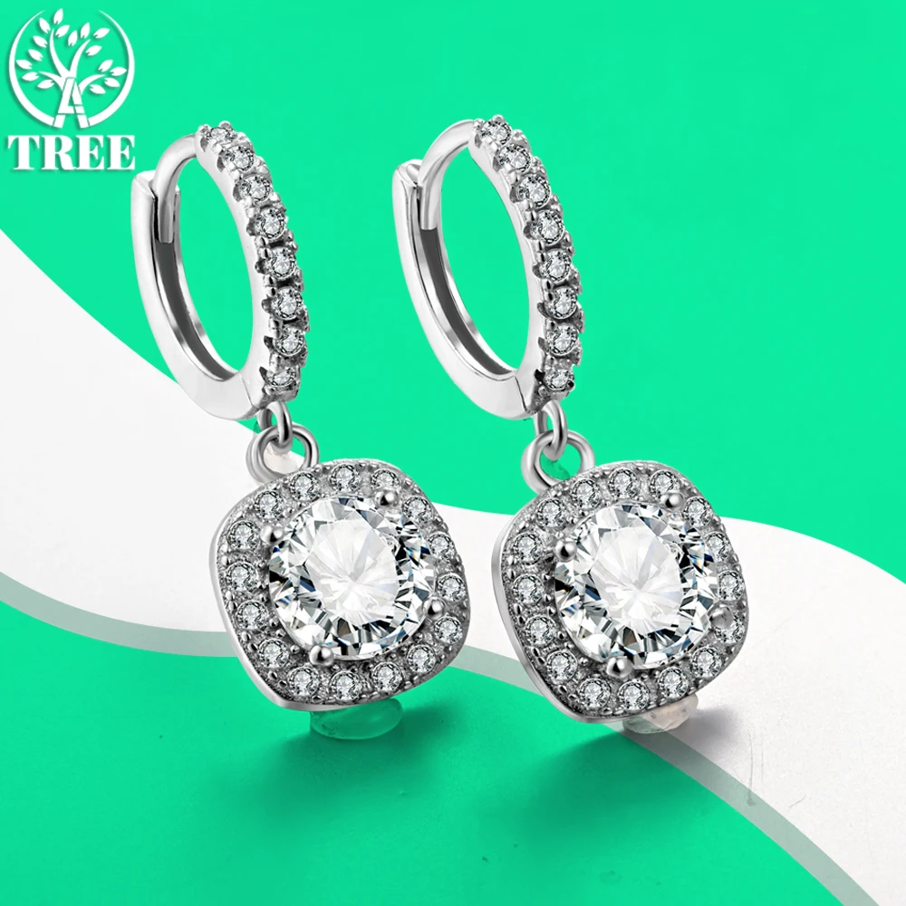 

ALITREE 1ct 6.5mm D Color Moissanite Earrings for Women Top Quality 925 Sterling Silver Diamond Eardrop Wedding Jewelry with GRA