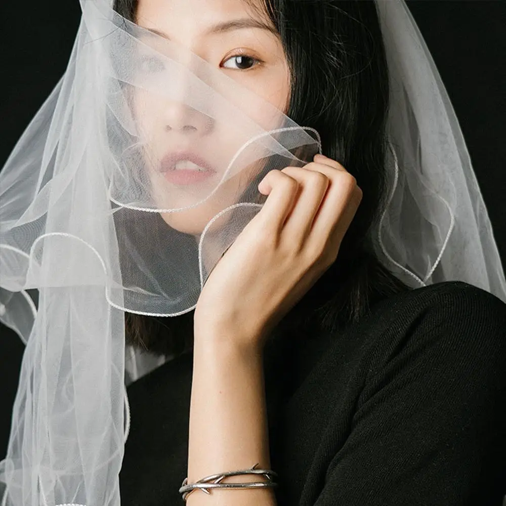 Mesh Hair Clip Photo Photography Bridal Hair Comb White Veil Bridesmaid Korean Bride Headwear Wedding Veil Bride Veil Bow Veil