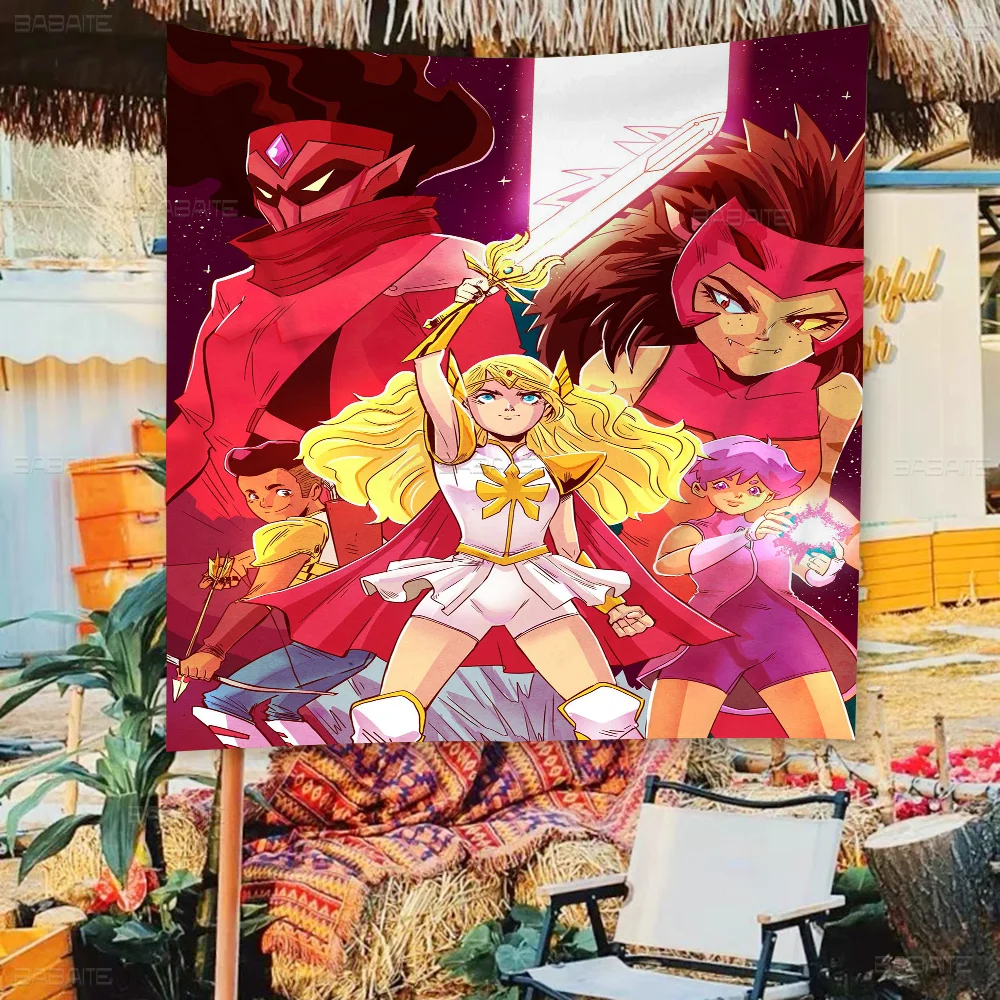 She Ra And The Princesses Of Power Anime Large Size Flags Printing Patterns Interesting Birthday Party Decorations Banner