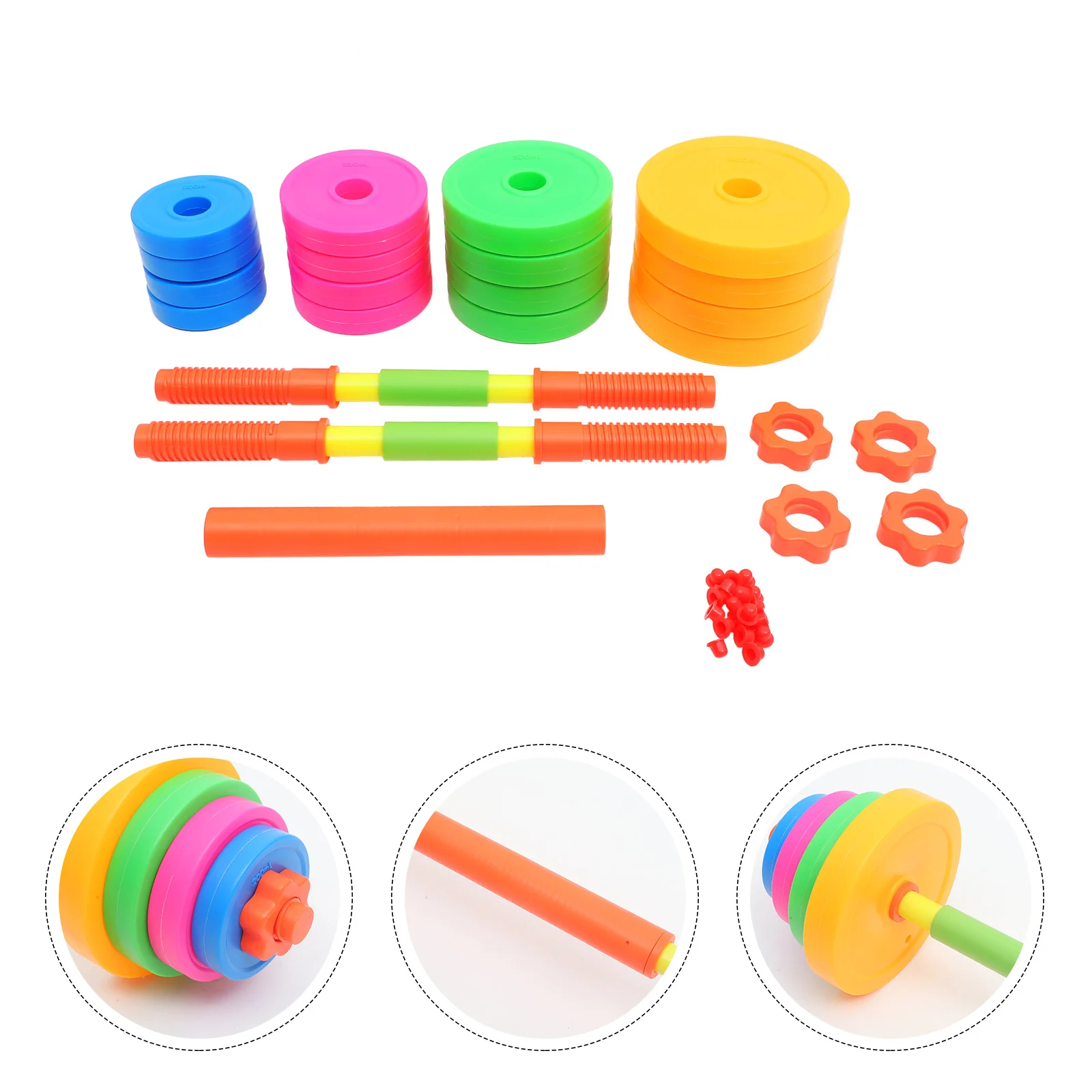 Barbell Toys Kids Dance Dumbbells Barbells for Kindergarten Plastic Children Detachable Exercise