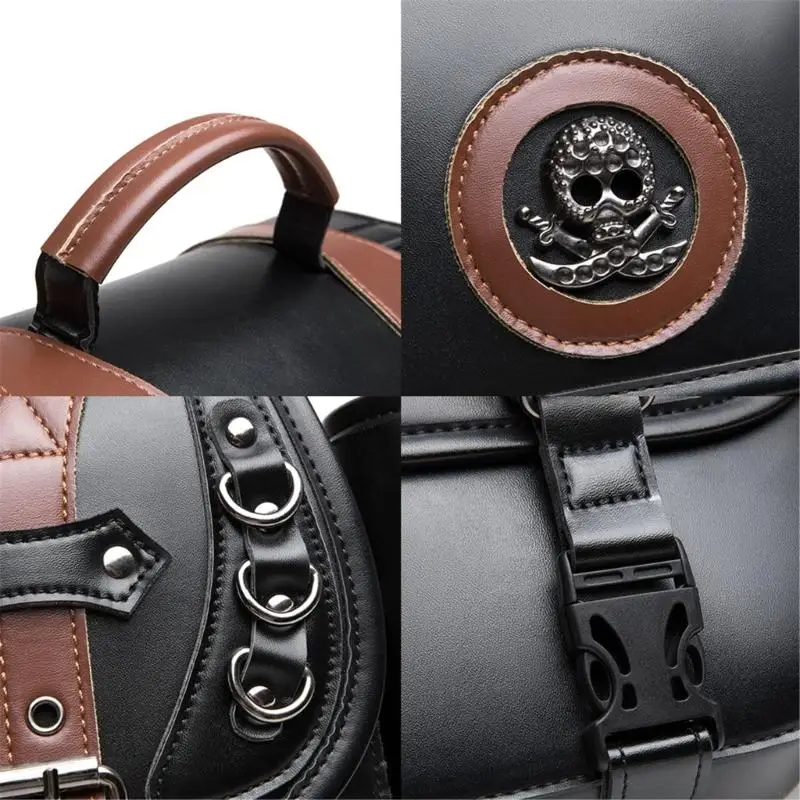 242A Universal Motorcycle Saddlebags Large Capacity Waterproof PU Leather Side Bag