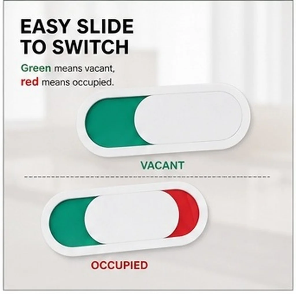 Vacant Occupied Slider Door Sign 10Cm X 4Cm Sturdy Organic Glass Privacy Indicator for Office Clinic Toilet Room Signs