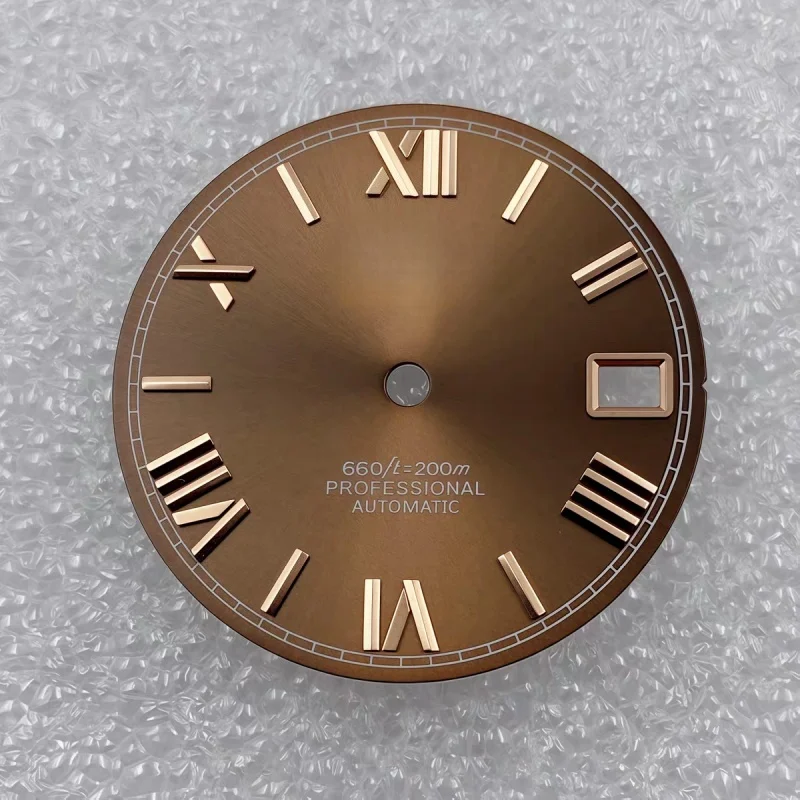 NH35 Dial Roman Stud Log، 28.5mm حروف الشمس، لا مضيئة يناسب NH35/NH36 ملحقات الحركة إكسسوارات الساعة