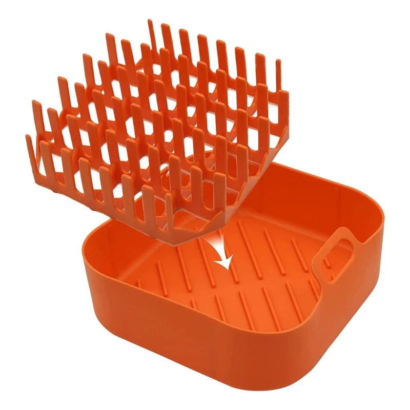 Silicone Air Fryer Basket Silicone Bacon Rack Air Fryer Grilling Pan Air Fryer Accessories Bacon Holder for Air Fryer