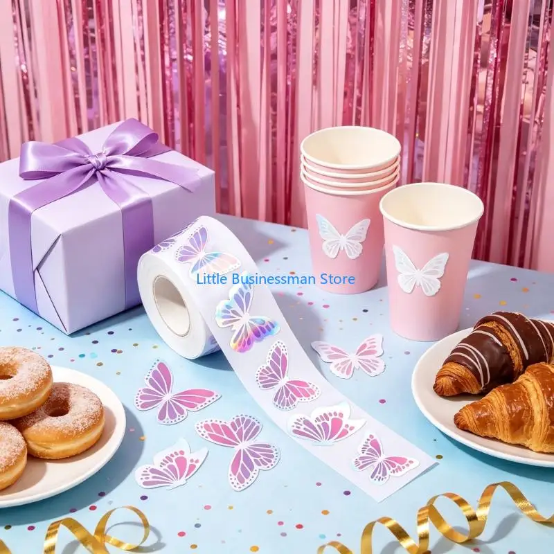 500 Pieces Butterfly Sticker PVC Waterproof Sticker for Journal Laptop Luggage M76A