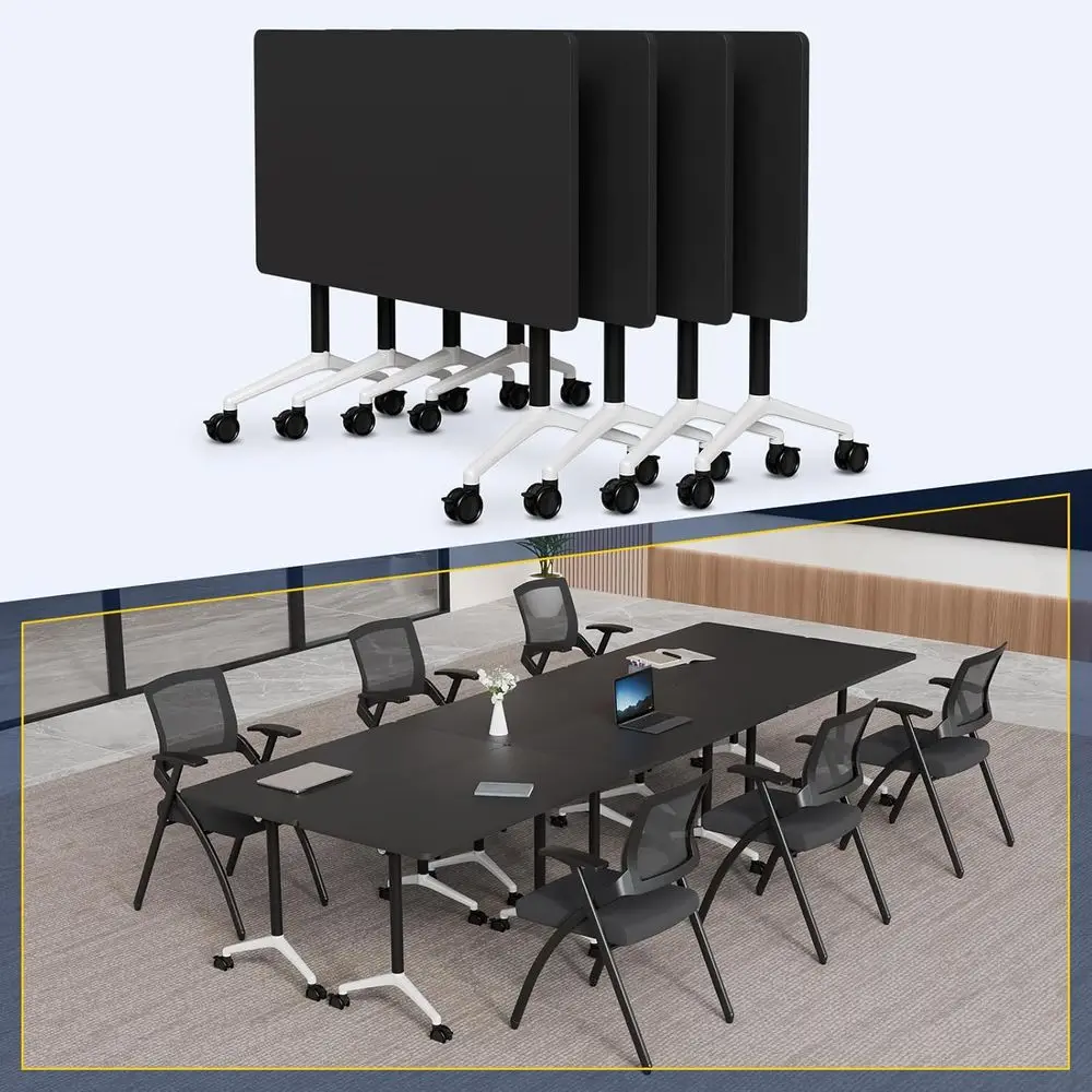 

Мобильные большие конференц-столы на колесах для конференц-залов, тренингов и учебных классов (4 шт., 47,2 дюйма)