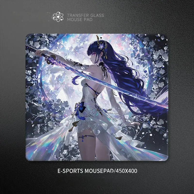 Creative Handsome Girl Glass Mouse Pad Large Size Anime Game Animation Heat Insulation Micro Etching E-Sports Dedicated MousePad