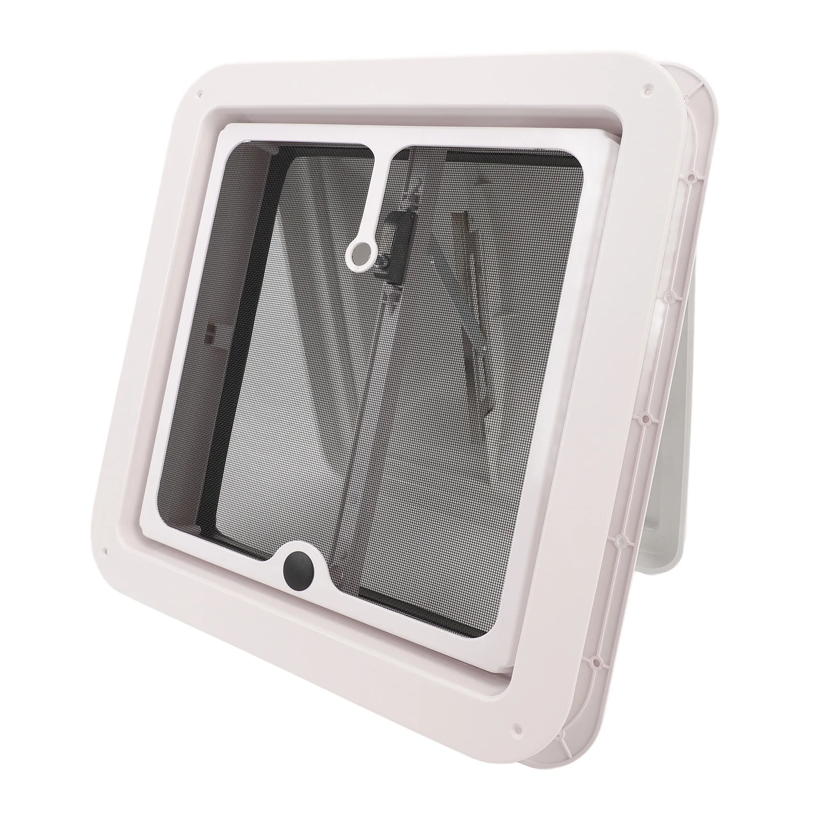 RV Roof Vent 13.39x13.39in White Motorhome Ceiling Ventilation Lid with Screen and Support Rod for Trailer Caravan Camping