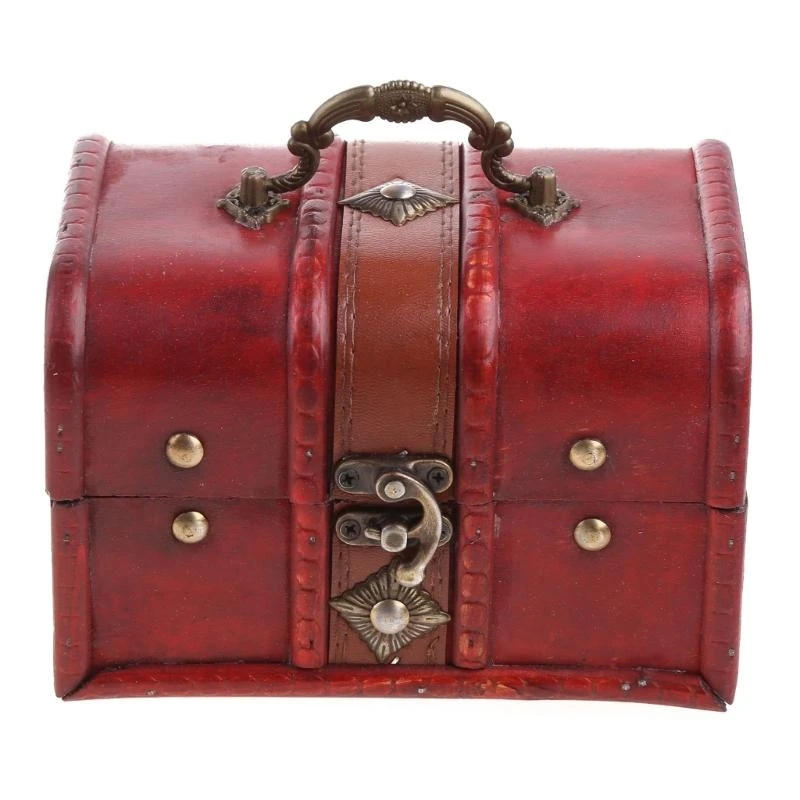 2Pcs Set Wooden Pirate Jewellery Storage Box Case Holder Vintage Z07 Drop Shipping