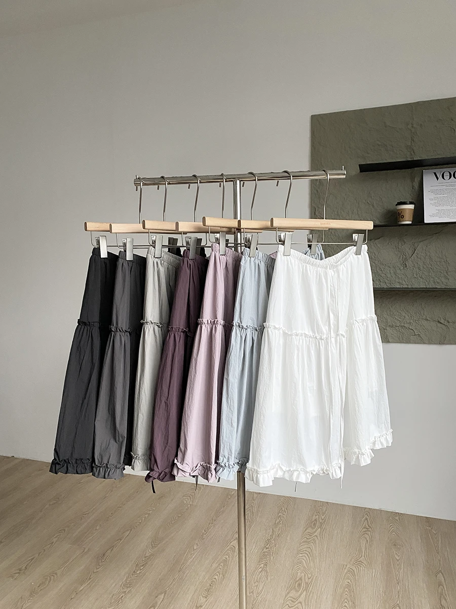 Slimming High Waist Midi Skirt Women's Fashionable Versatile Short Skirt Anti-Light Walking Commute Style A-Line Skirt