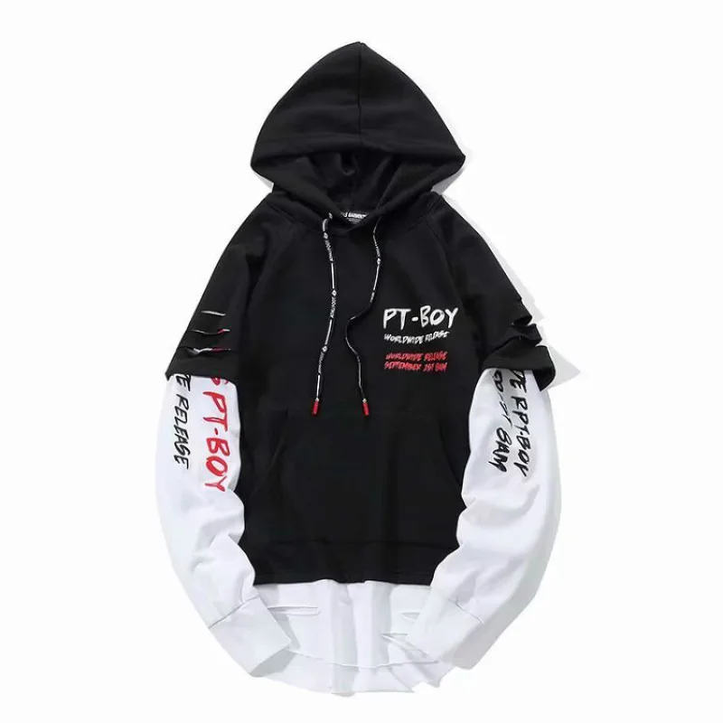 Prowow Hoodies Men Letter Print Hooded High Street Pullover Sweatshirt Men Fashion Hip Hop Streetwear Hoodie Funny Harajuku Tops