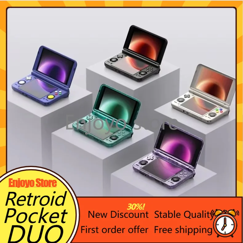 New Retroid Pocket Duo Retro Game Player Dual OLED Screen Android Handheld Console High Refresh Portable Pocket Gaming Device