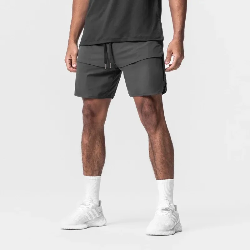 

Fitness Running Fast Dry Polyester Zipper Men's Summer New European Size Sports Straight Shorts Woven Trousers