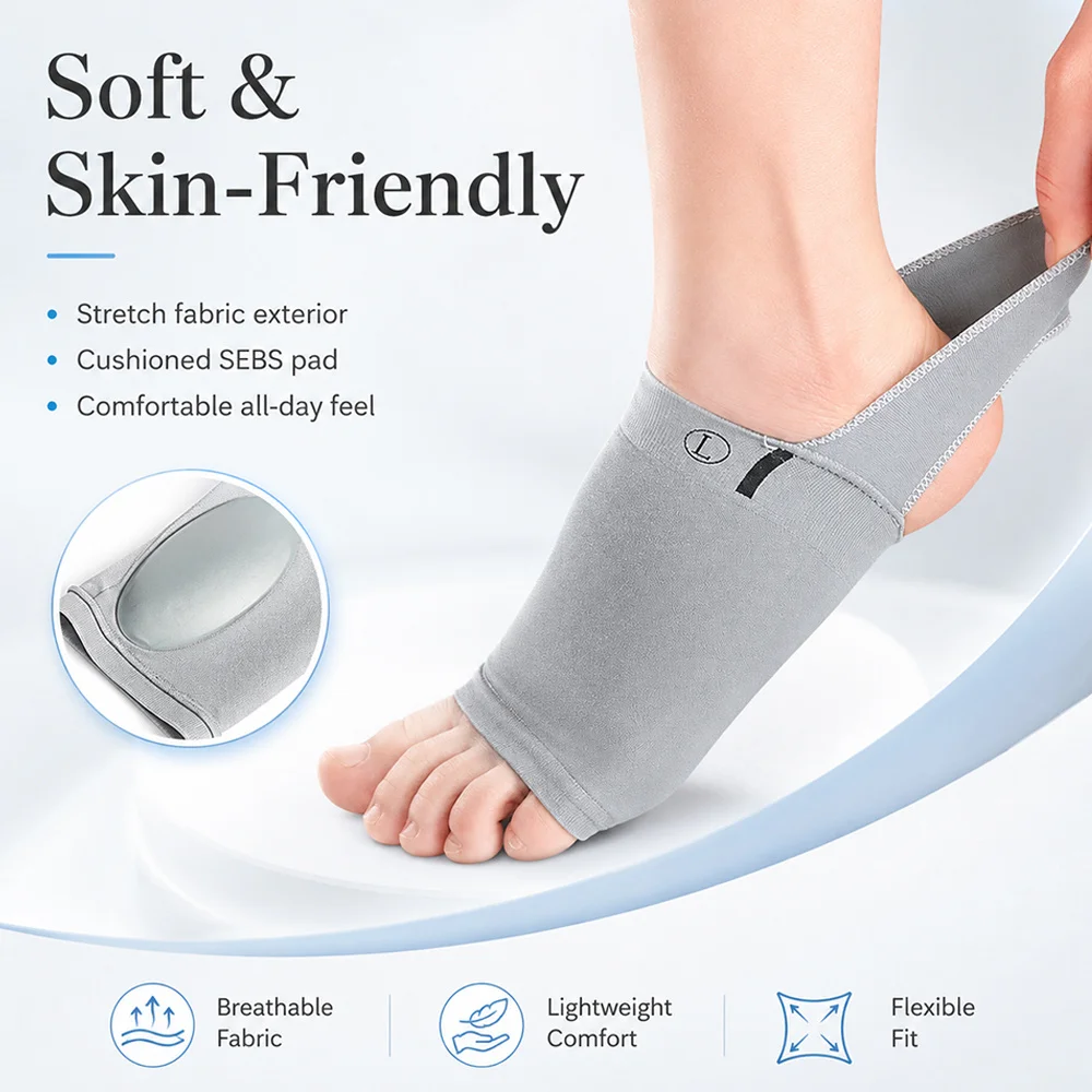 1-2 Pairs Orthopedic Arch Support Socks Elastic Heel Strap Gel Pads Bandage Design Flat Foot Support KOTLIKOFF