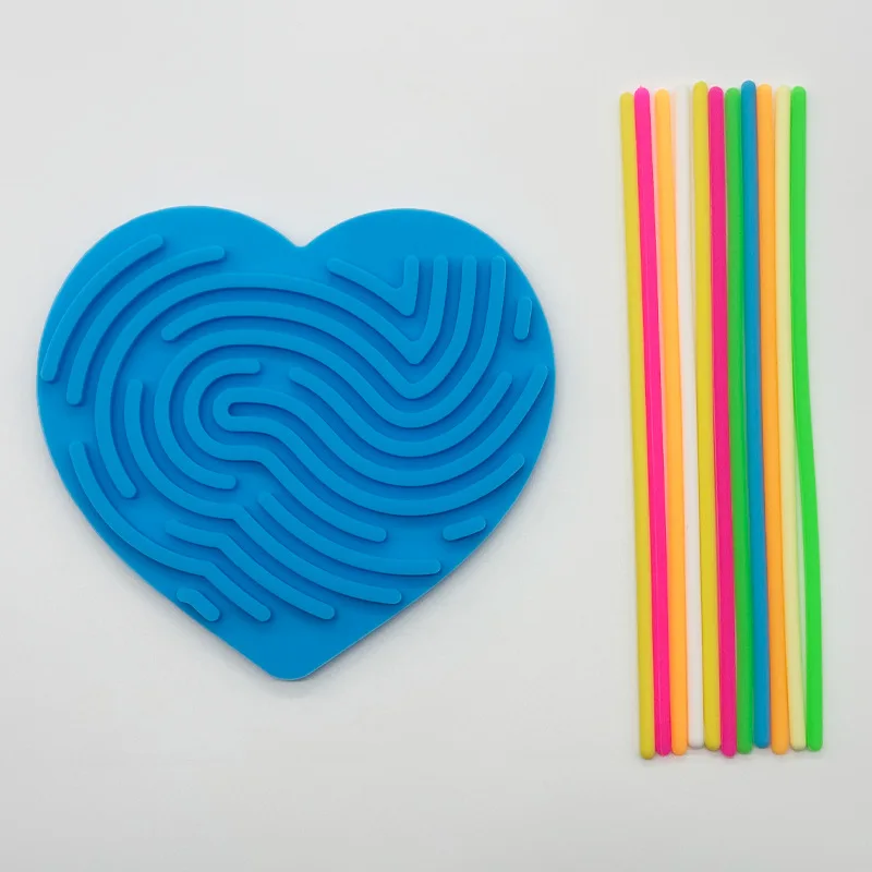 Sensory Activity Board for Kid Busy Board Motor Skills Montessori Toy Relaxing Stress Colored Silicone Rod Travel Toy Gift Boy