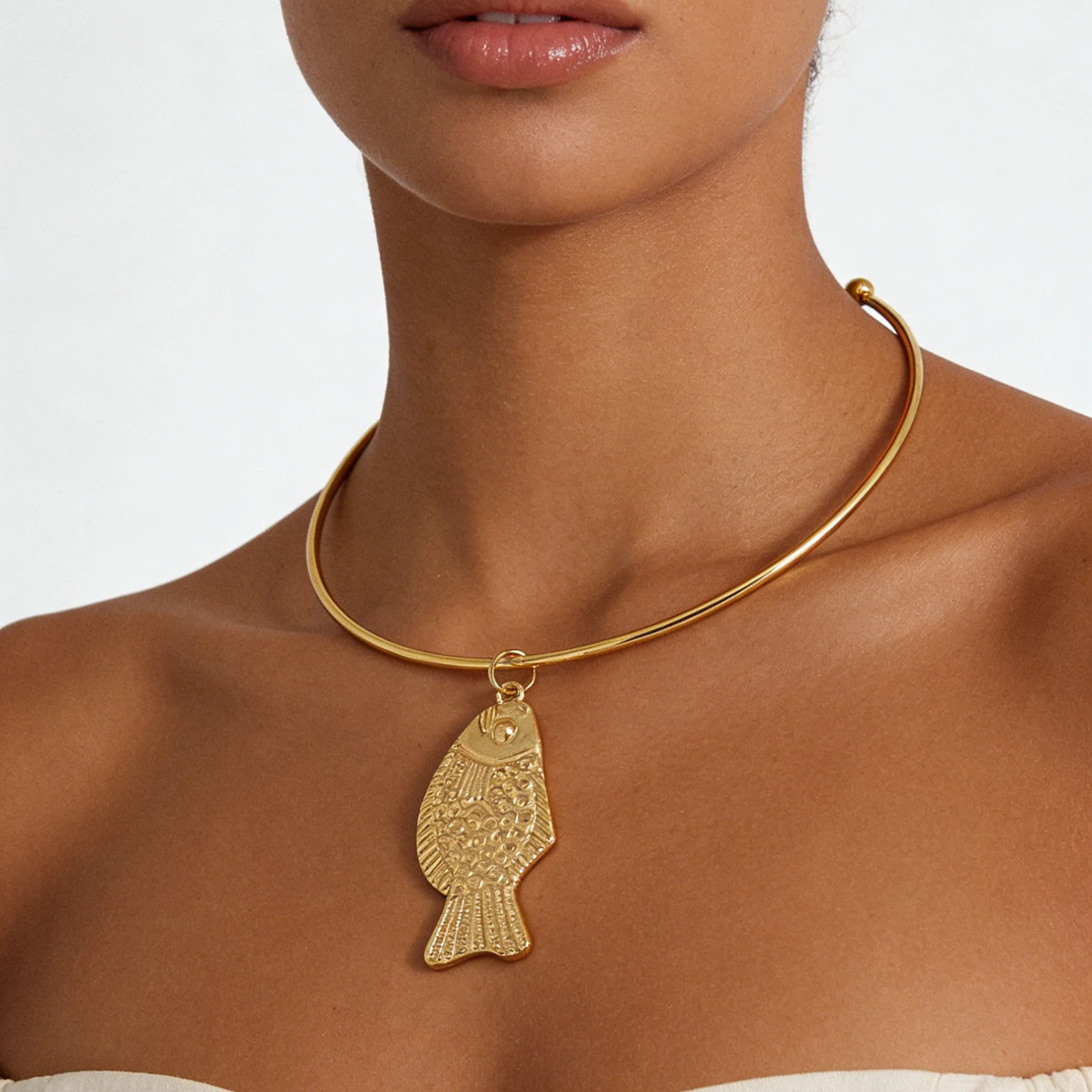 ZA simple summer beach vacation ocean wind fish pendant necklace simple women's collar fashion source