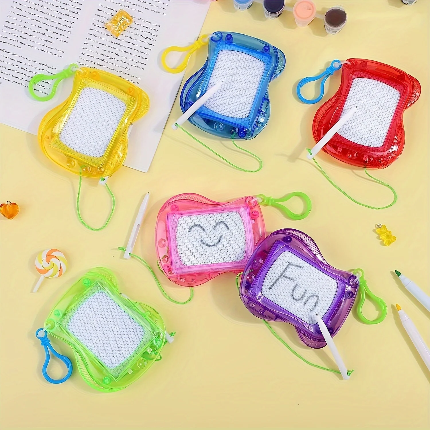 Mini Magnetic Drawing Boards With Keychain Erasable Doodle & Sketch Pads For Kids Ages 3-6, Birthday gifts view 2