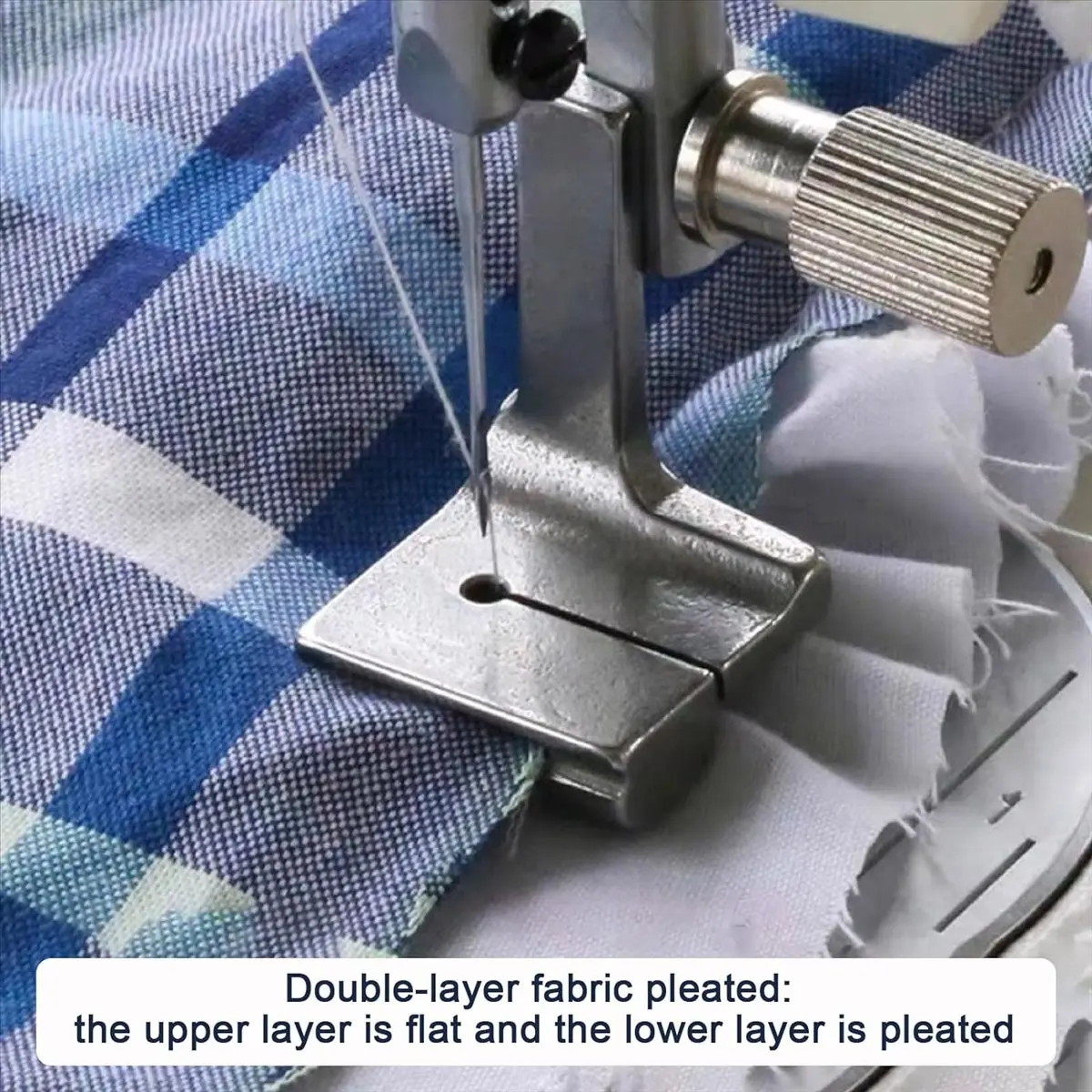 A75K 2Pcs Piping Sewing Machine Presser Foot, Gathering Pleated/Shirring Presser Foot P5W for Industrial Sewing Machine