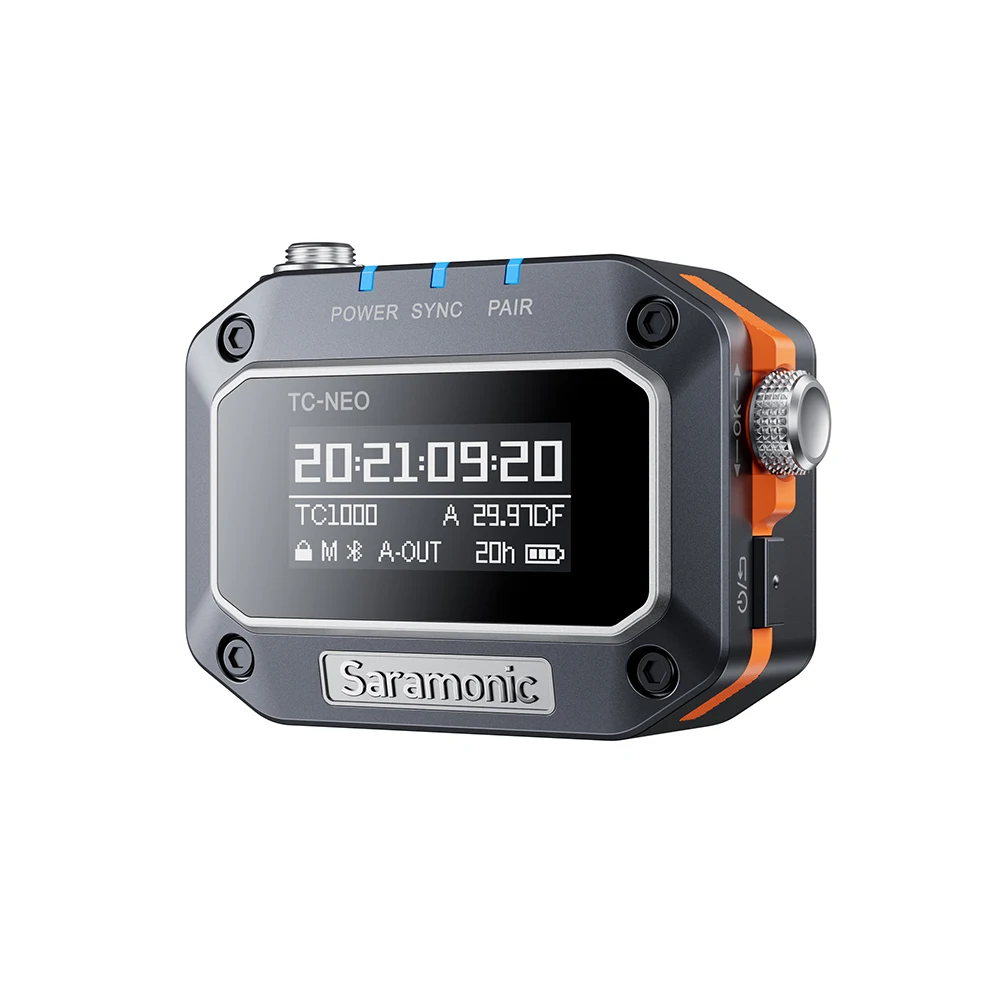 Saramonic TC-NEO Zeer nauwkeurige draadloze tijdcodegenerator voor audiovideoproductie voor naadloze tijdcodesynchronisatie