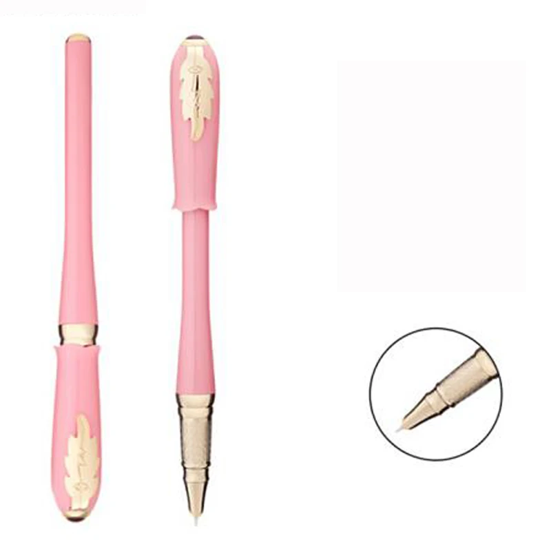 Picasso 986 Greek Irene Pink Metal Fountain Pen Extra Fine Nib Bud Cap Leaf Clip Ink Pen Luxurious Writing Gift Pen Set