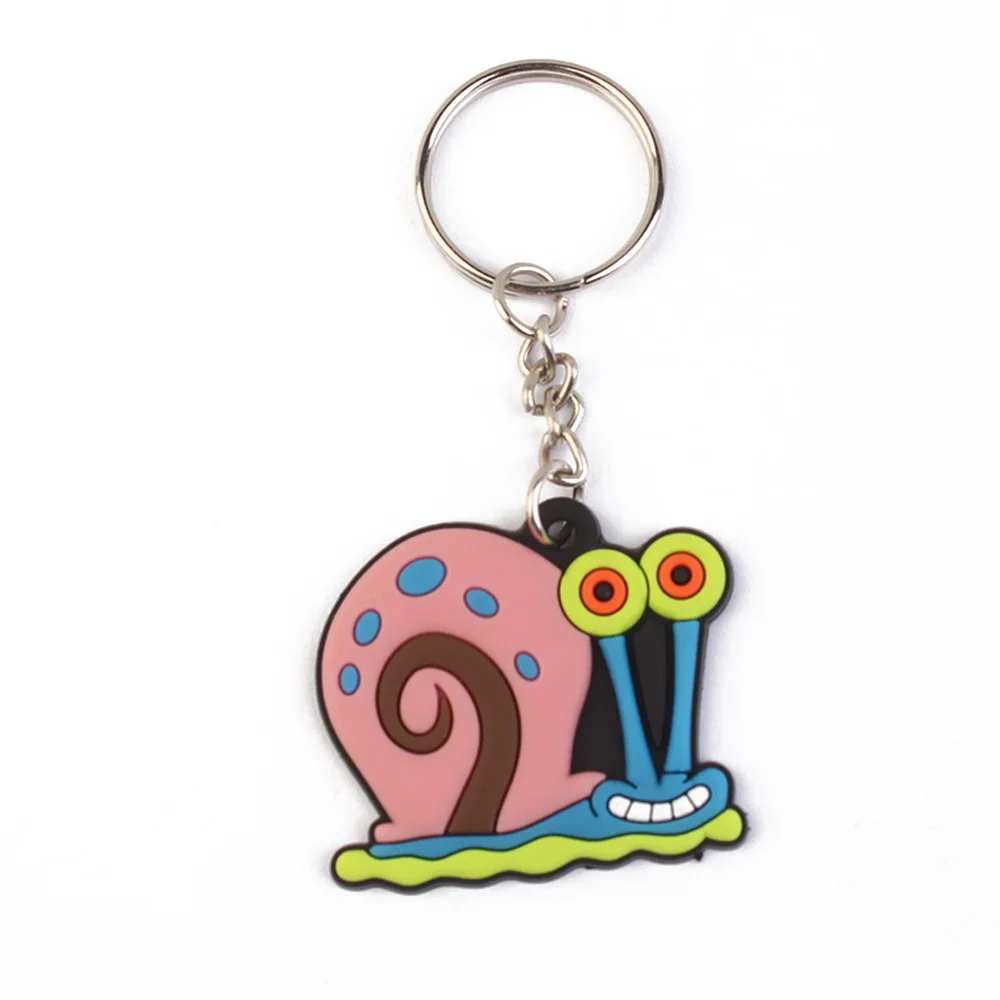 Sponge-Bob Keychains Cartoon Doll PVC Key Rings Kawaii Anime Patrick Stars Men Women Bags Pendant Car Decoration Cute Gift