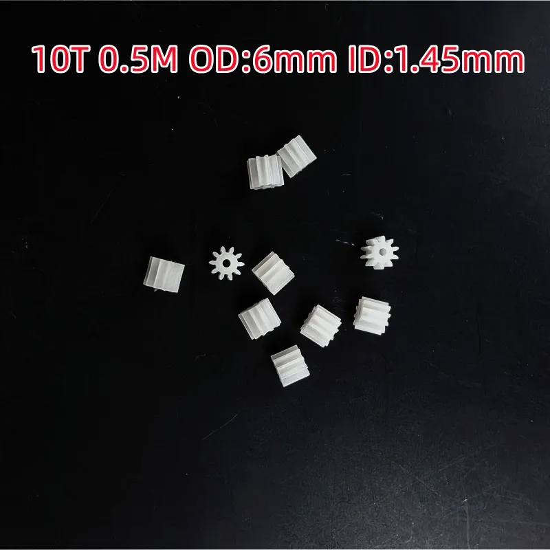 10pcs/bag 0.5M 8T 9T 10T Plastic White Gears Motor Engine Gear R/C Drone Toys Cars Helicopter Spare Parts