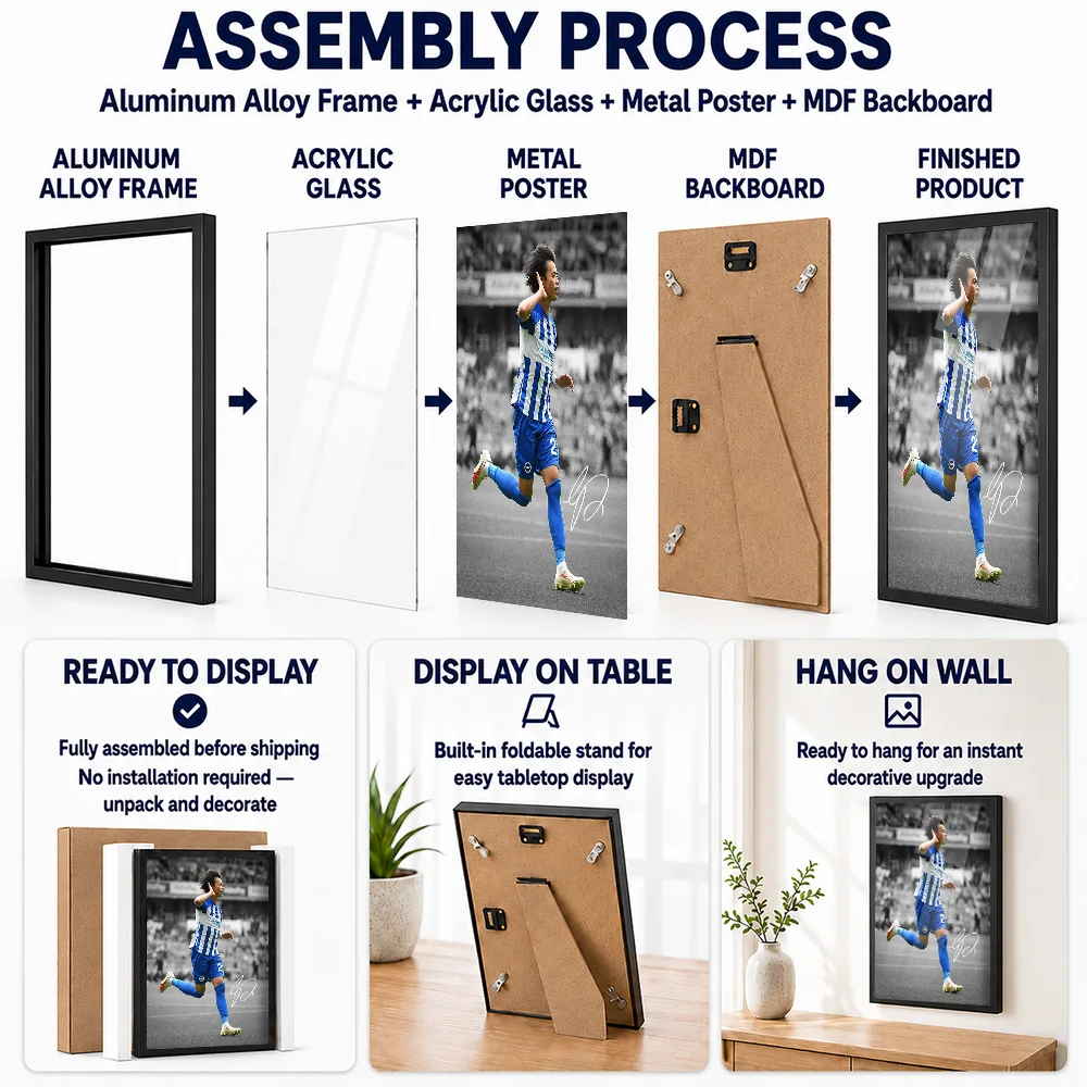 Kaoru Mitoma Metal Poster With Aluminum Alloy Frame Personalized Photo Bold Sports Style Wall Art For Study Memorable Fan Gift