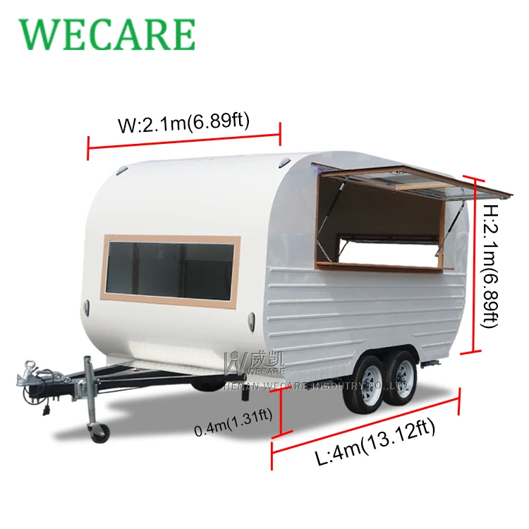 Wecare Mobile Cocktail Bar Trailer White Coffee Shop Pizza Dessert Ca/rt Foodtruck Mobile Beer Drink Fast Food Truck For Sale